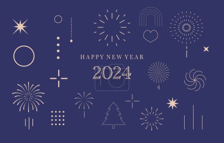 Illustration for Firework background for celebration,congratulation in 2024.Editable vector illustration for graphic design - Royalty Free Image