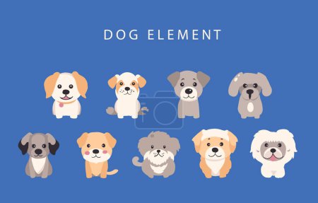 Illustration for Dog character element set.illustration vector for postcard,sticker - Royalty Free Image