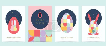 Illustration for Easter day background for vertical a4 design with geometric style - Royalty Free Image