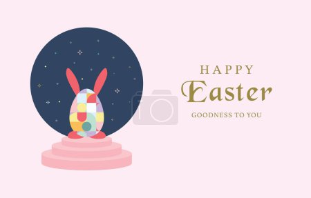 Illustration for Easter day background for horizontal banner design with geometric style - Royalty Free Image