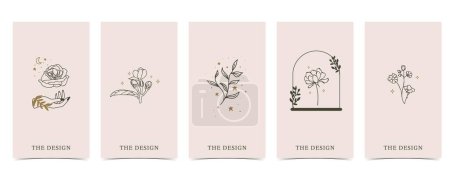 Illustration for Flower background with lavender,jasmine,magnolia.illustration vector for a4 page design - Royalty Free Image