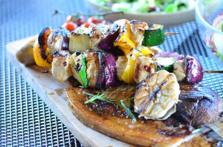 grilled vegetables and grilled meat