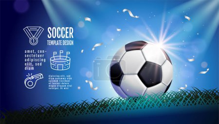 Illustration for Soccer Template design , Football banner, Sport layout design, Blue Theme, vector illustration - Royalty Free Image