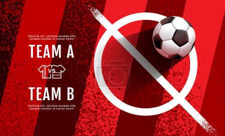 Illustration for Soccer Template design , Football banner, Sport layout design, Red Theme, vector illustration - Royalty Free Image