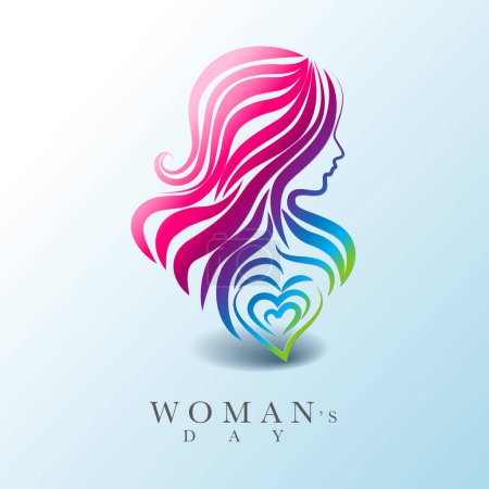 Illustration for Women icon logo, modern flat design, paintbrush, hand draw vector - Royalty Free Image