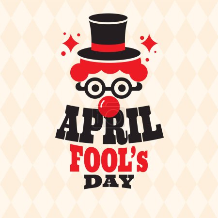 Illustration for April fool's day, Clown Character, Colorful vector illustration, flat design banner - Royalty Free Image