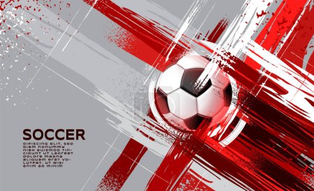 Ilustración de Diseño de plantilla de fútbol, Banner de fútbol, Diseño de diseño deportivo, Tema rojo, ilustración vectorial, fondo abstracto - Imagen libre de derechos