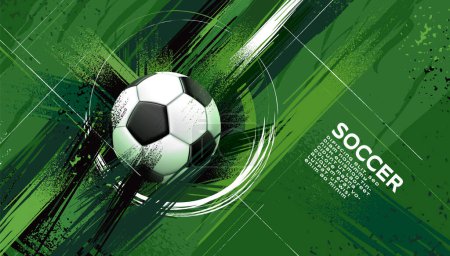 Illustration for Soccer Template design , Football banner, Sport layout design, Green Theme, vector illustration ,abstract background - Royalty Free Image