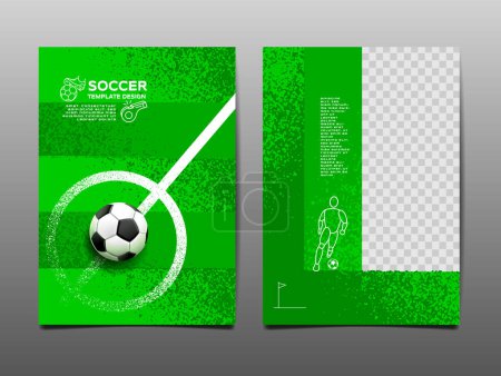 Illustration for Soccer Template design , Football banner, Sport layout design, Green Theme, vector illustration ,abstract background - Royalty Free Image