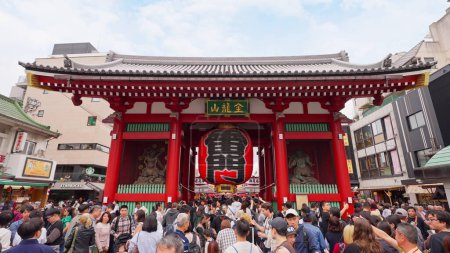 Photo for Tokyo, Japan - October 07, 2023 : Senso-Ji Temple is a Buddhist temple in Asakusa, Taito District, Tokyo. It is one of the oldest and most important temples in Tokyo - Royalty Free Image