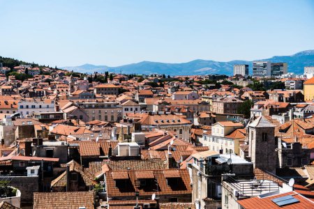 Photo for Panoramic top view of the historic city of Split, Croatia. - Royalty Free Image