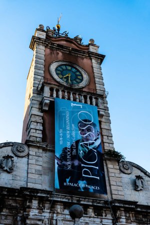Photo for ZADAR, CROATIA - NOVEMBER 01, 2022: The clock tower in the Peoples Square. Now it is an ethnographical museum. - Royalty Free Image