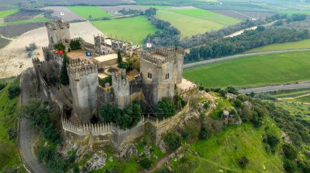 Photo for Aerial view of the castle of Almodovar del Rio in the province of Cordoba, Spain - Royalty Free Image