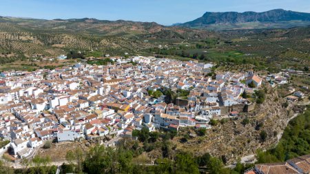 Photo for Aerial view of the town of el burgo in the region of the national park sierra de las Nieves, Andalusia - Royalty Free Image