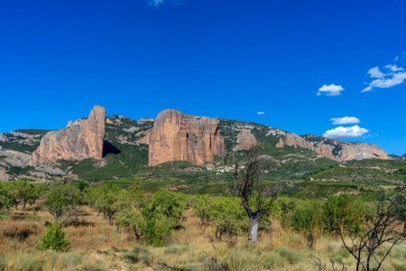 Photo for Views of the famous mallos de riglos in the province of Huesca, Spain - Royalty Free Image