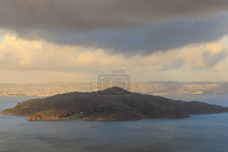 Photo for Storm clouds and rain over Angel Island in San Francisco Bay. High quality photo - Royalty Free Image