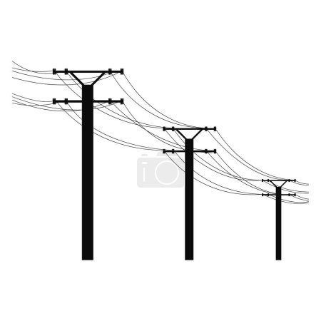 this is power pole logo vector illustration design