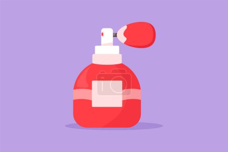 Illustration for Cartoon flat style drawing stylized perfume flacons and bottles. Cosmetics icon, logotype, label, flyer, sticker, card. Perfume flat design cosmetic and spa concept. Graphic design vector illustration - Royalty Free Image