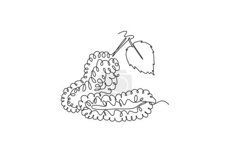 Dibujo de línea continua única de moras orgánicas enteras y saludables para la identidad del logotipo del huerto. concepto de fruta de bayas frescas para el icono del jardín de frutas. Ilustración dinámica vectorial de diseño gráfico de una línea