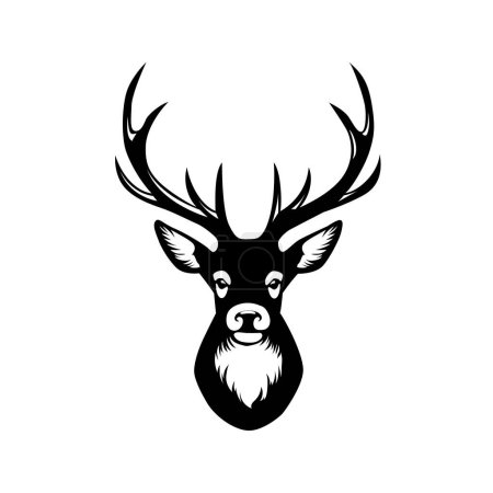 Illustration for Stylized deer head illustration silhouette. - Royalty Free Image