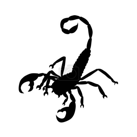 Illustration for Silhouette of a poisonous scorpion. scorpion animal symbol or icon. - Royalty Free Image