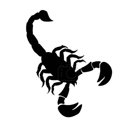 Illustration for Silhouette of a poisonous scorpion. scorpion animal symbol or icon. - Royalty Free Image