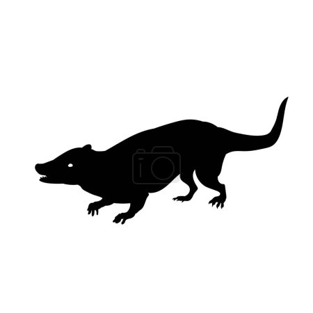 Illustration for Silhouette of a weasel animal on white background. - Royalty Free Image