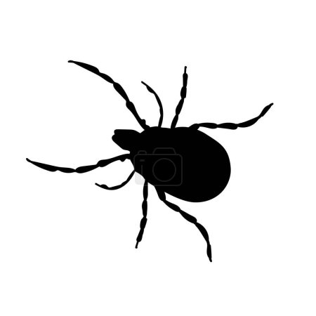 Illustration for Silhouette of ixodes bug insect small animal. - Royalty Free Image