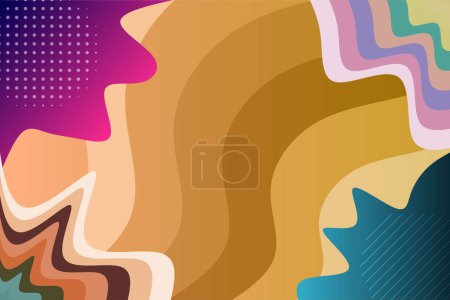 Ilustración de Abstract background with waves texture and curvy shapes ornament. Composition of various curves shapes and color spectrum. - Imagen libre de derechos