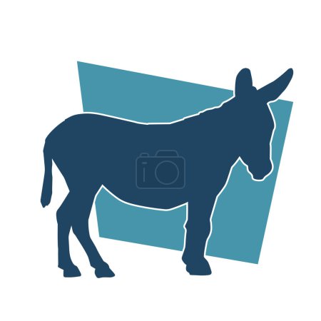 Illustration for Silhouette of a donkey domestic animal isolated on white background. - Royalty Free Image