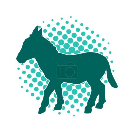 Illustration for Silhouette of a mule or donkey animal - Royalty Free Image