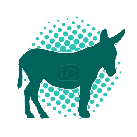 Illustration for Silhouette of a mule or donkey animal - Royalty Free Image