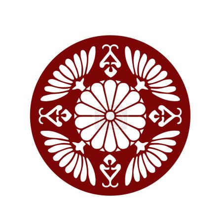 Das Wappensymbol des japanischen Clans Kamon. Japanische alte Familie Stempel Symbol.