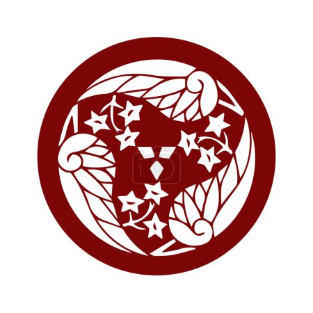 Foto de Símbolo de cresta kamon del clan japonés. Símbolo de sello de familia antigua japonesa. - Imagen libre de derechos