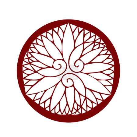 Símbolo de cresta kamon del clan japonés. Símbolo de sello de familia antigua japonesa.