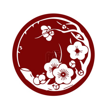 Foto de Símbolo de cresta kamon del clan japonés. Símbolo de sello de familia antigua japonesa. - Imagen libre de derechos