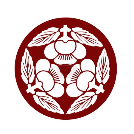 Ilustración de Símbolo de cresta kamon del clan japonés. Símbolo de sello de familia antigua japonesa. - Imagen libre de derechos