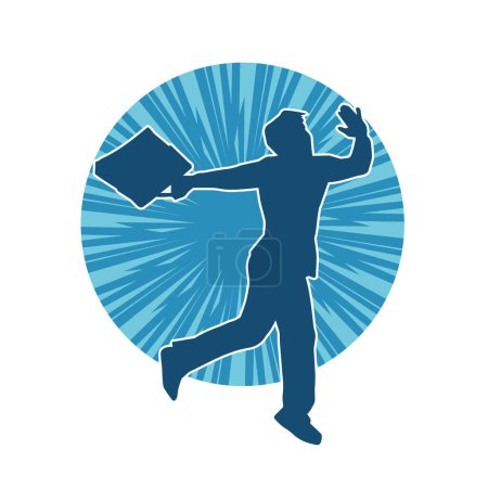 Ilustración de Silueta de un hombre de negocios que lleva un maletín - Imagen libre de derechos