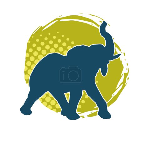 Silhouette of a big elephant animal. Silhouette of a wild elephant animal.