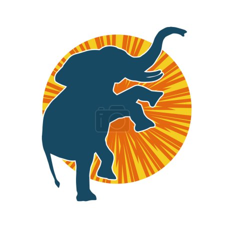 Silhouette eines großen Elefantentieres. Silhouette eines wilden Elefantentieres.
