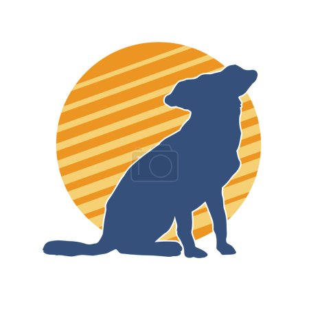 Illustration for Silhouette of a dog pet animal sit pose - Royalty Free Image
