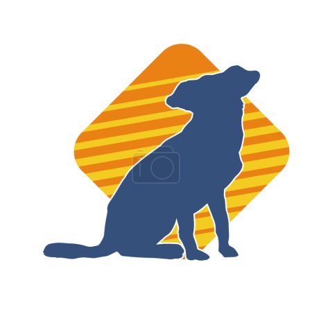 Silhouette eines Hundes Tier sitzen Pose