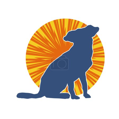 Silhouette of a dog pet animal sit pose