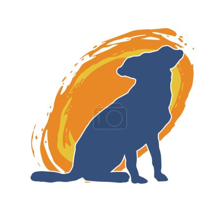 Illustration for Silhouette of a dog pet animal sit pose - Royalty Free Image