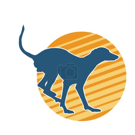 Illustration for Silhouette of an active dog pet animal - Royalty Free Image
