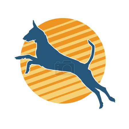 Illustration for Silhouette of an active dog pet animal - Royalty Free Image