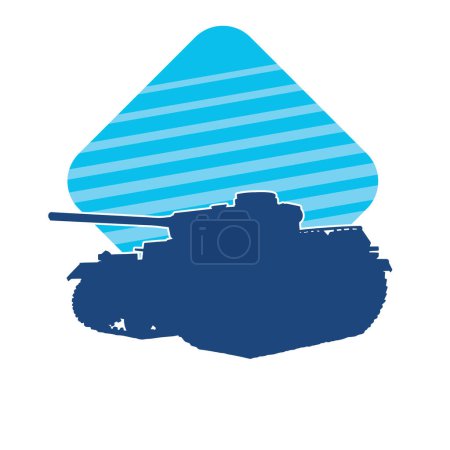 Silhouette of an army tank or an enclosed armored military vehicle 