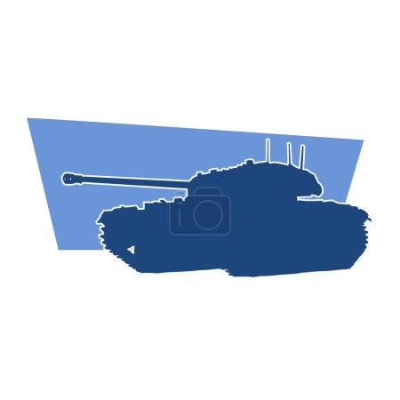 Silhouette eines Panzers oder eines gepanzerten Militärfahrzeugs 