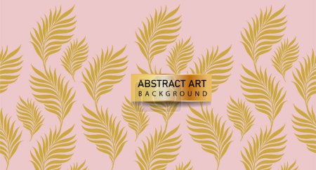 Ilustración de Fondo abstracto con hojas de palmeras tropicales naturales formas diferenciales aleatorias. - Imagen libre de derechos
