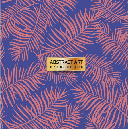 Ilustración de Fondo abstracto con hojas de palmeras tropicales naturales formas diferenciales aleatorias. - Imagen libre de derechos